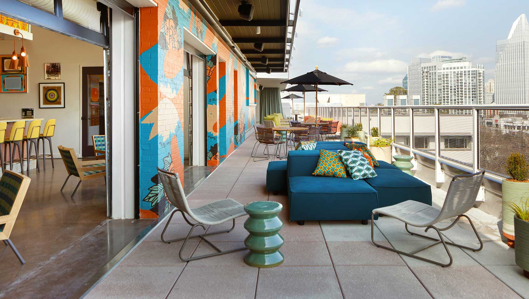 St. Julep Rooftop Terrace Seating