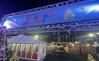 Chriskindle market entrance with sign