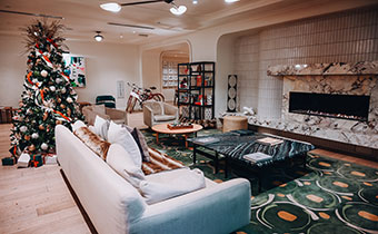 Holiday decor in Sylvan's living room