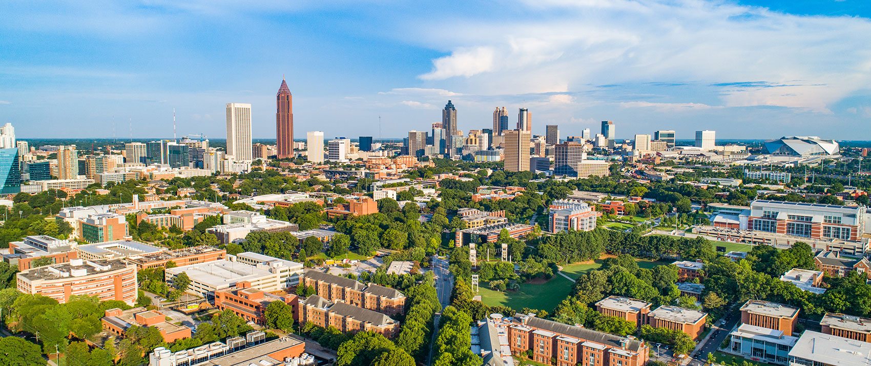 buckhead atlanta from midtown with homes and buildings